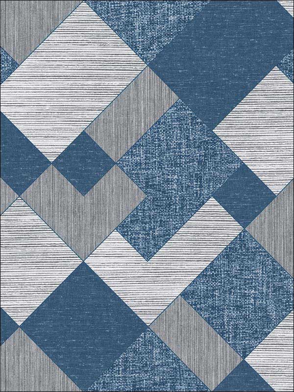 Textile Geo fabric in soft blue grey color - pattern number RM90302 - by Casa Mia in the Graphite collection
