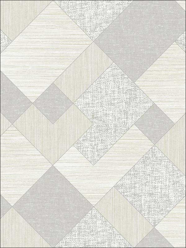 Textile Geo fabric in cream grey color - pattern number RM90308 - by Casa Mia in the Graphite collection