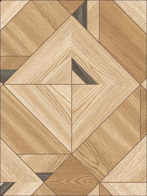 Geometric Wood fabric in soft brown color - pattern number RM90405 - by Casa Mia in the Graphite collection