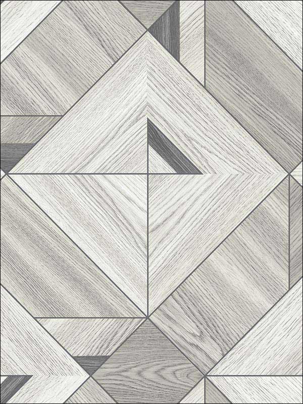 Geometric Wood fabric in grey color - pattern number RM90410 - by Casa Mia in the Graphite collection