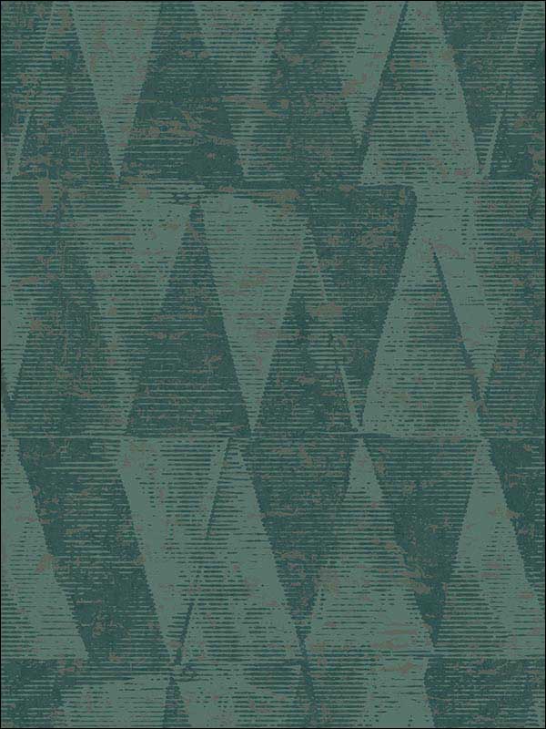 Small Triangle fabric in green dark green color - pattern number RM91004 - by Casa Mia in the Graphite collection
