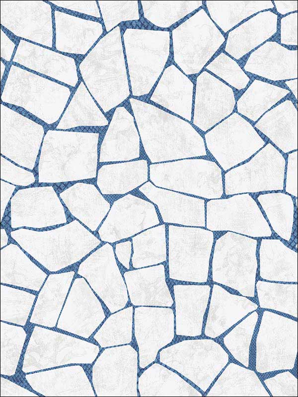 Tile Effect wallpaper in white blue color - pattern number RM91402 - by Casa Mia in the Graphite collection