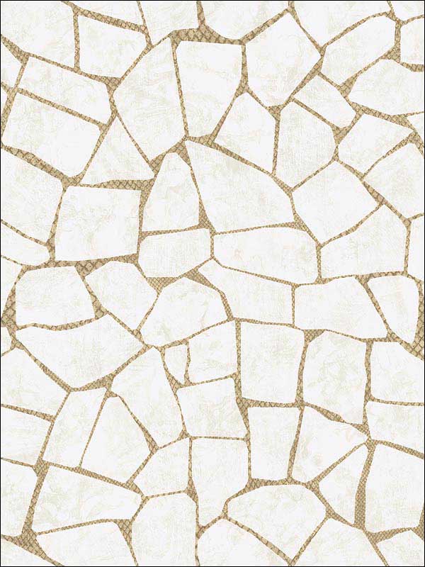 Tile Effect wallpaper in white gold color - pattern number RM91405 - by Casa Mia in the Graphite collection