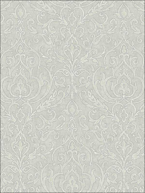 Neoclassic Scroll fabric in soft green color - pattern number RM50303 - by Casa Mia in the Opal collection