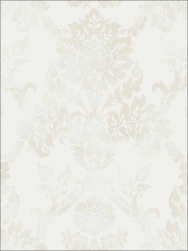Neoclassic Hidden Damask fabric in soft grey color - pattern number RM50602 - by Casa Mia in the Opal collection