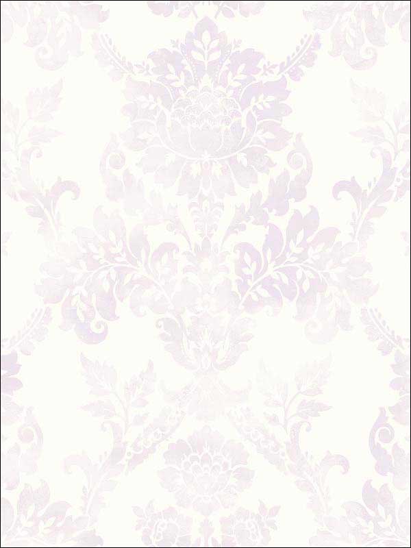 Neoclassic Hidden Damask fabric in soft purple color - pattern number RM50609 - by Casa Mia in the Opal collection