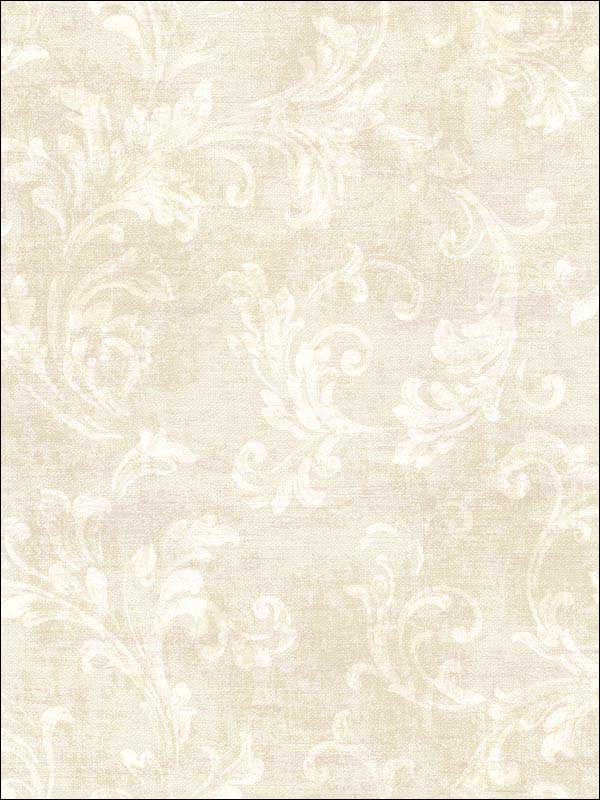 Neoclassic Scroll fabric in white send color - pattern number RM51801 - by Casa Mia in the Opal collection