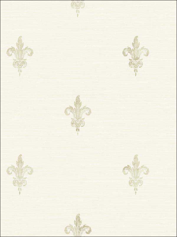 French Lily wallpaper in cream send color - pattern number RM80807 - by Casa Mia in the Quartz collection