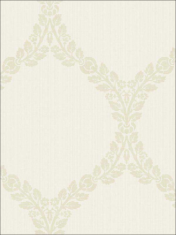 Medallion wallpaper in cream color - pattern number RM80905 - by Casa Mia in the Quartz collection