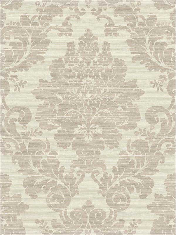 Textile Damask fabric in beige cream color - pattern number RM81107 - by Casa Mia in the Quartz collection
