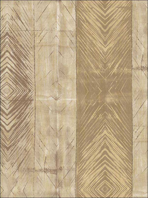 Tribal Stripes fabric in gold bronze soft brown color - pattern number RM40101 - by Casa Mia in the Titanium collection
