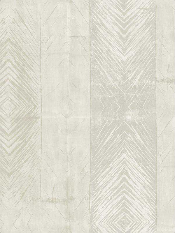 Tribal Stripes fabric in white soft grey color - pattern number RM40110 - by Casa Mia in the Titanium collection