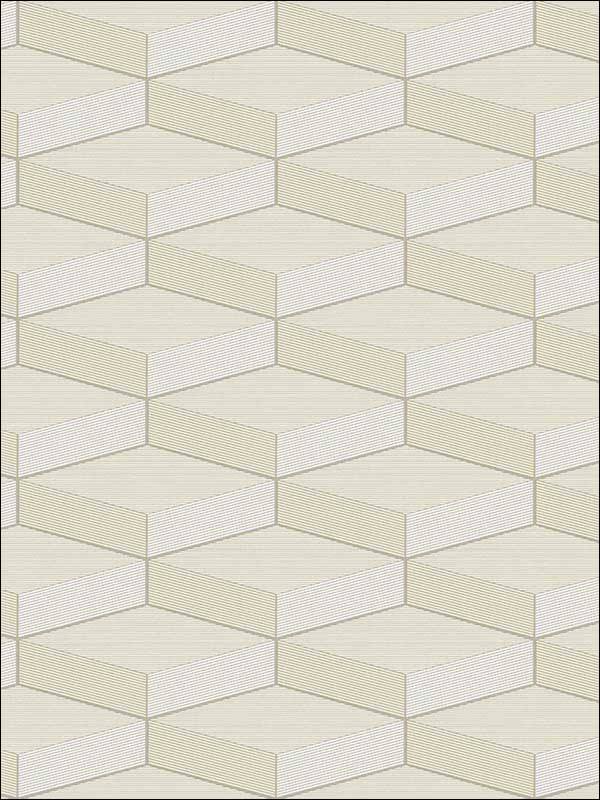 3D Geometric Cube fabric in cream white soft cream color - pattern number RM40605 - by Casa Mia in the Titanium collection