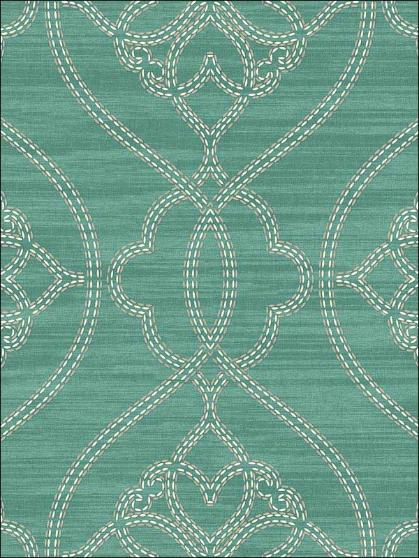 Big Scroll fabric in turquoise green white color - pattern number RM30404 - by Casa Mia in the Zinc by Casa Mia collection