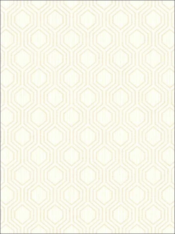 Geometric Hexagon fabric in cream white color - pattern number RM30610 - by Casa Mia in the Zinc by Casa Mia collection