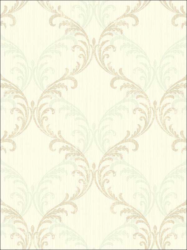 Double Scroll fabric in cream white beige color - pattern number RM30705 - by Casa Mia in the Zinc by Casa Mia collection