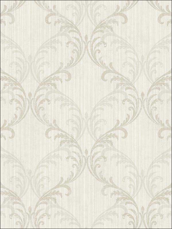 Double Scroll fabric in soft cream soft grey soft brown color - pattern number RM30708 - by Casa Mia in the Zinc by Casa Mia collection