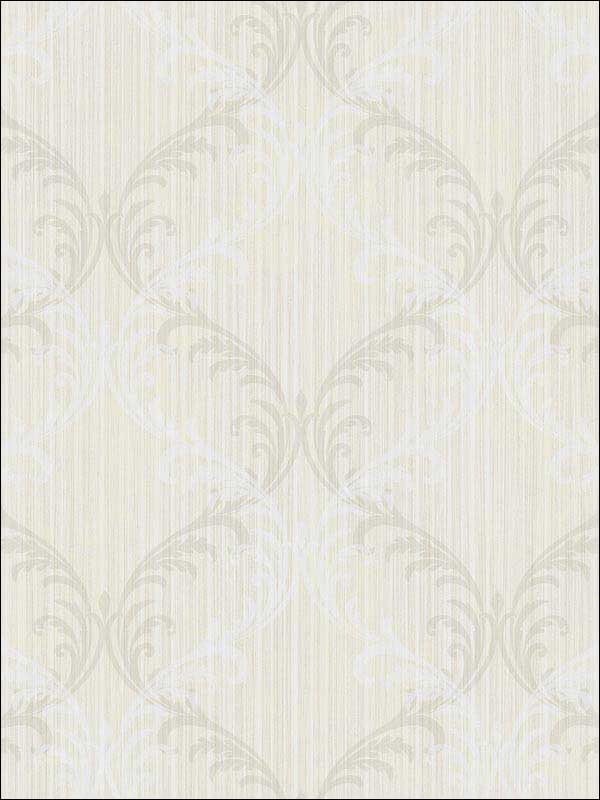 Double Scroll fabric in soft cream soft beige soft white color - pattern number RM30710 - by Casa Mia in the Zinc by Casa Mia collection