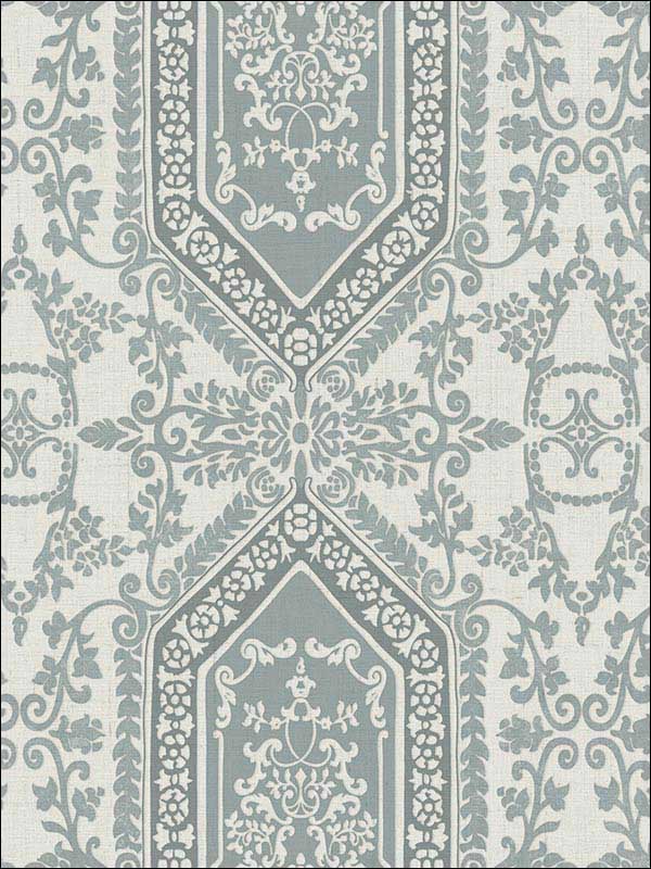 Neoclassic Scroll wallpaper in soft grey grey dark grey color - pattern number RM30908 - by Casa Mia in the Zinc by Casa Mia collection