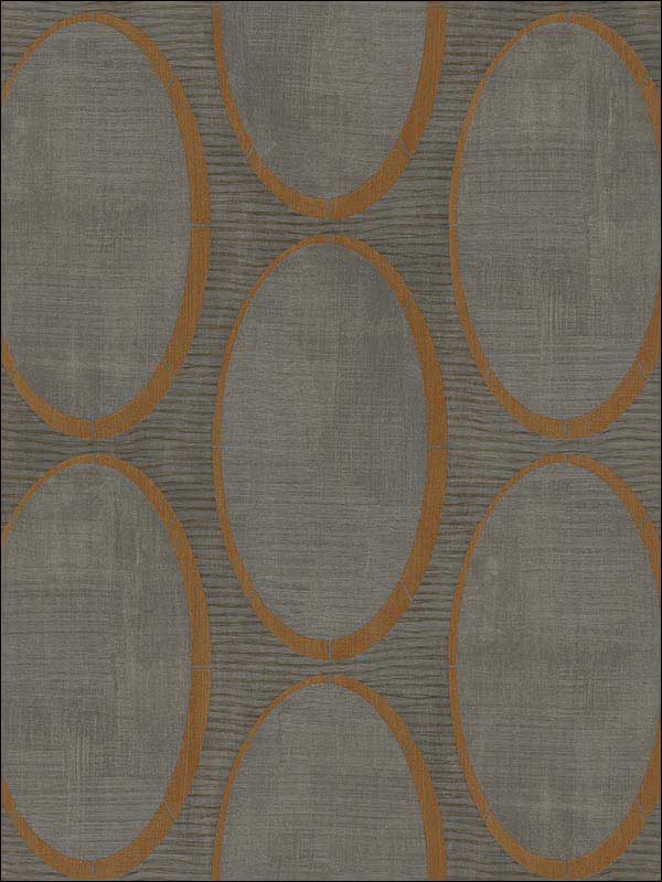 Metallic Circles fabric in dark grey gold color - pattern number RM70006 - by Casa Mia in the Zircon collection