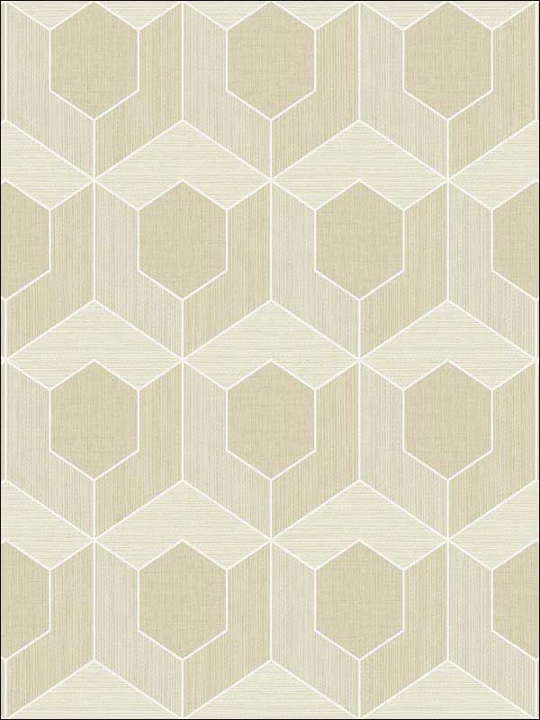 3D Hexagon fabric in send cream color - pattern number RM70405 - by Casa Mia in the Zircon collection