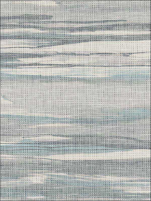 Grasscloth Waves fabric in grey soft blue color - pattern number RM70600 - by Casa Mia in the Zircon collection