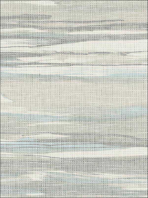 Grasscloth Waves fabric in soft grey soft blue color - pattern number RM70608 - by Casa Mia in the Zircon collection