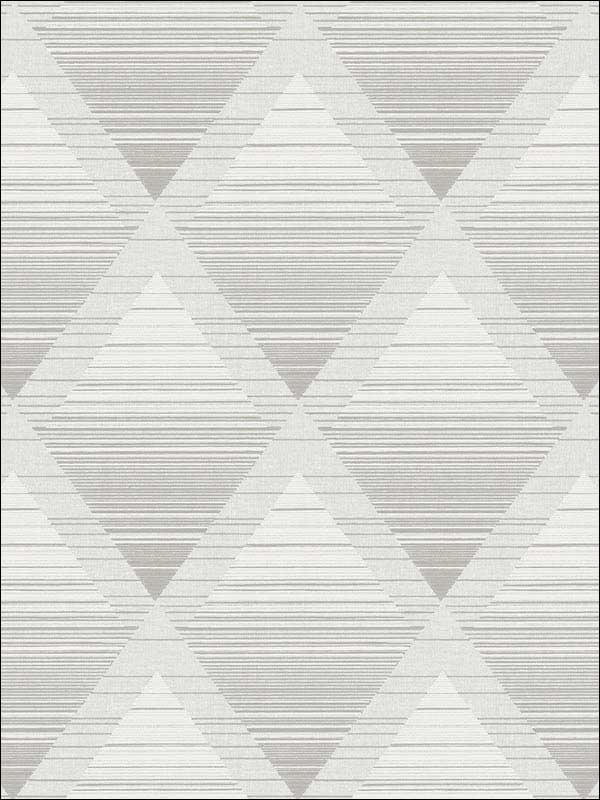 Metallic Rhombus fabric in grey soft beige color - pattern number RM70807 - by Casa Mia in the Zircon collection