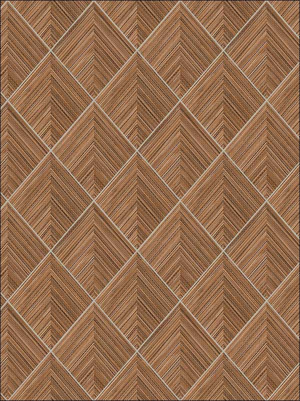 3D Pyramid Grasscloth fabric in copper color - pattern number RM71006 - by Casa Mia in the Zircon collection