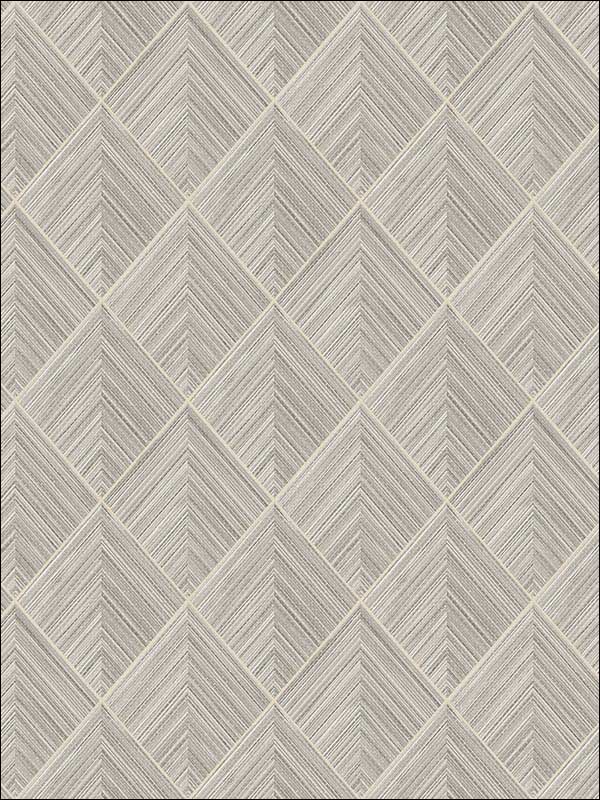 3D Pyramid Grasscloth fabric in soft grey color - pattern number RM71007 - by Casa Mia in the Zircon collection