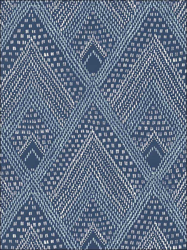 Panama Boho Diamonds fabric in coastal blue color - pattern number RY30502 - by Seabrook in the Boho Rhapsody collection