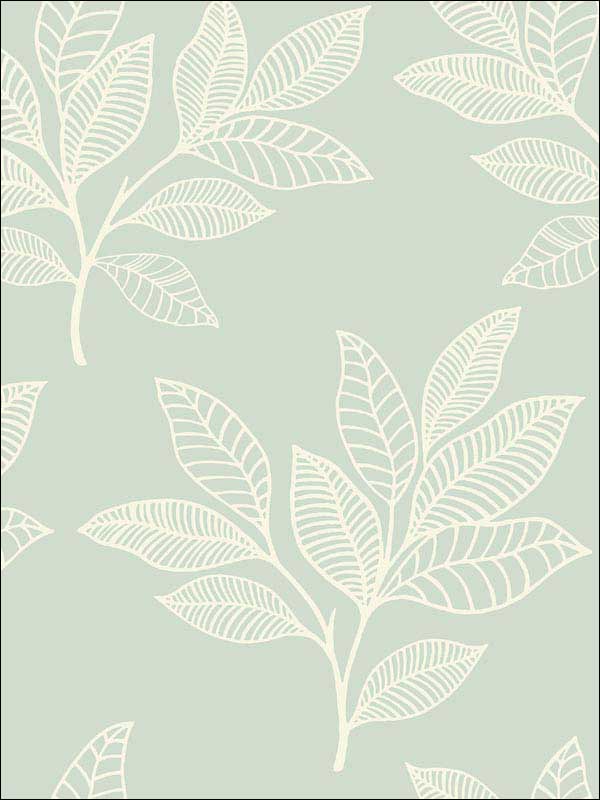 Paradise Leaves wallpaper in mint color - pattern number RY30804 - by Seabrook in the Boho Rhapsody collection