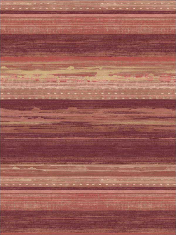 Horizon Brushed Stripe wallpaper in maroon taupe and blonde color - pattern number RY31311 - by Seabrook in the Boho Rhapsody collection