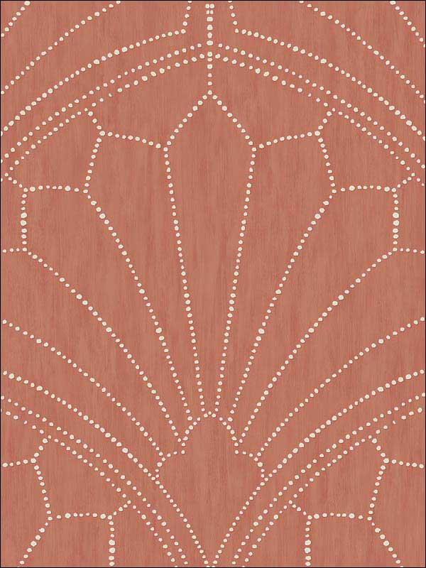 Scallop Medallion wallpaper in redwood and ivory color - pattern number RY31501 - by Seabrook in the Boho Rhapsody collection