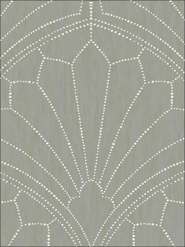 Scallop Medallion wallpaper in cinder gray and ivory color - pattern number RY31515 - by Seabrook in the Boho Rhapsody collection