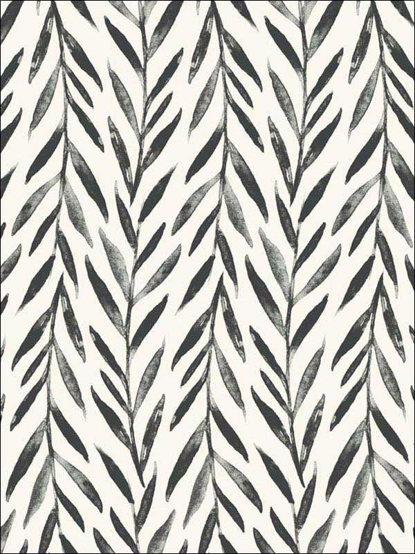 Magnolia Home Willow Peel and Stick fabric in black color - pattern number PSW1017RL - by Magnolia Home by Joanna Gaines in the Magnolia Home Peel and Stick Wallpaper collection
