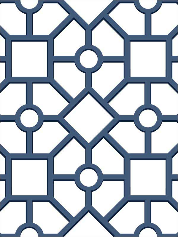 Hedgerow Trellis Peel and Stick wallpaper in navy color - pattern number PSW1027RL - by York in the York Premium Peel and Stick Tropics Wallpaper collection