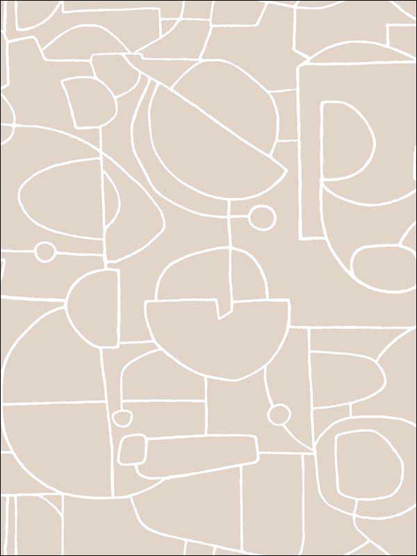 Robotics Peel and Stick fabric in linen color - pattern number PSW1044RL - by York in the York Premium Peel and Stick Line Art Wallpaper collection
