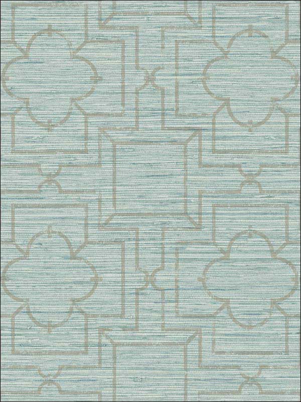 Quatrefoil Trellis Peel and Stick fabric in blue color - pattern number PSW1066RL - by York in the York Premium Peel and Stick Geometrics Wallpaper collection