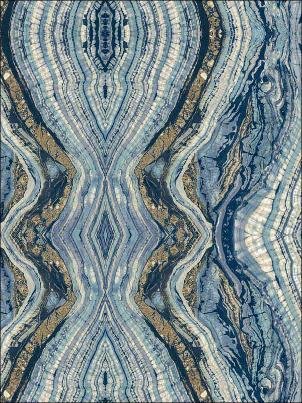 Kaleidoscope Peel and Stick fabric in blue color - pattern number PSW1108RL - by York in the York Premium Peel and Stick Stonework Wallpaper collection