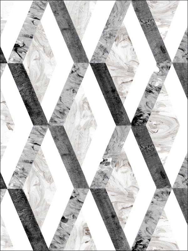 Statuary Diamond Inlay Peel and Stick fabric in grey color - pattern number PSW1116RL - by York in the York Premium Peel and Stick Stonework Wallpaper collection