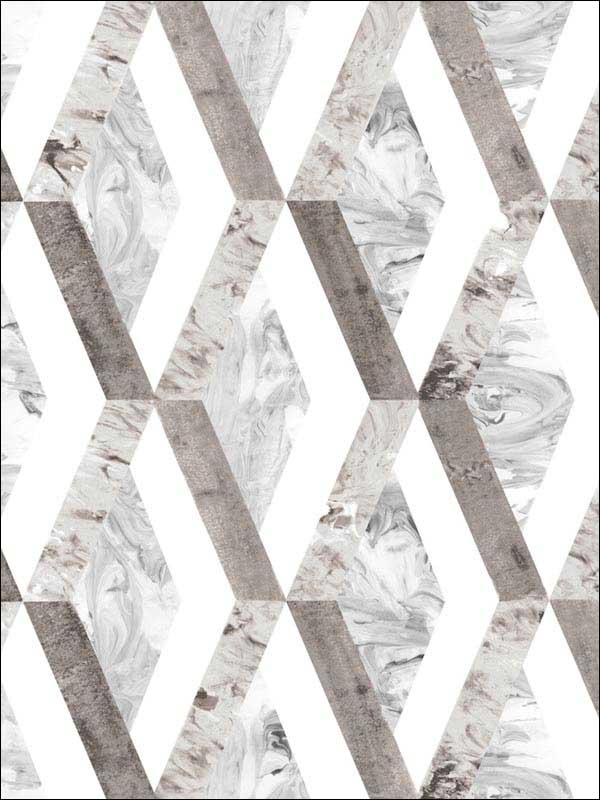 Statuary Diamond Inlay Peel and Stick fabric in neutral color - pattern number PSW1117RL - by York in the York Premium Peel and Stick Stonework Wallpaper collection
