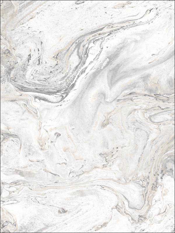 Oil and Marble Peel and Stick fabric in white and grey color - pattern number PSW1127RL - by York in the York Premium Peel and Stick Stonework Wallpaper collection