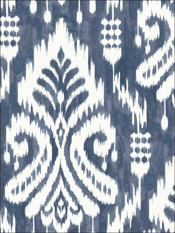 Hawthorne Ikat Peel and Stick wallpaper in blue color - pattern number PSW1143RL - by York in the York Premium Peel and Stick Coastal Wallpaper collection
