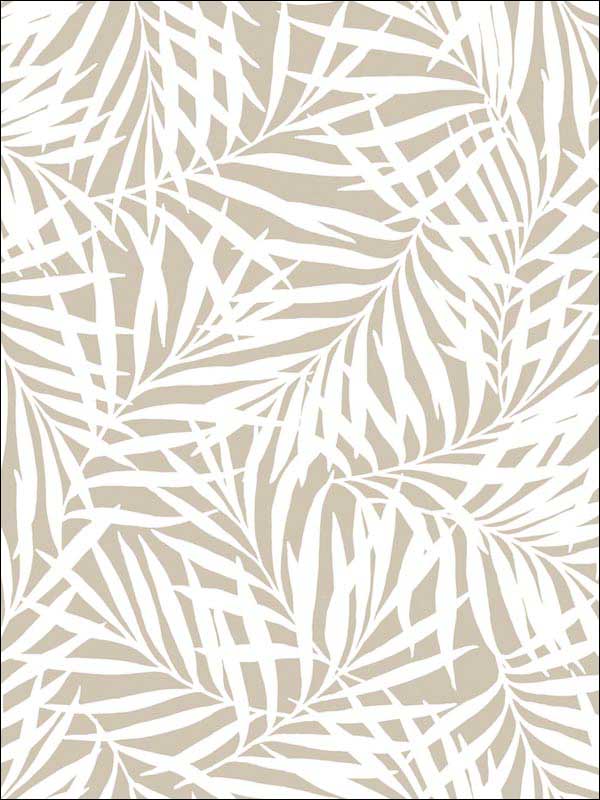 Oahu Fronds Peel and Stick wallpaper in off white color - pattern number PSW1147RL - by York in the York Premium Peel and Stick Coastal Wallpaper collection