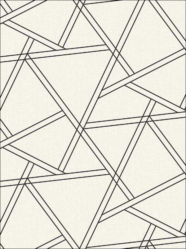 Railroad Geometric Peel and Stick wallpaper in pearl shimmer and ebony color - pattern number NW32400 - by NextWall in the Peel and Stick Wallpaper by Nextwall collection