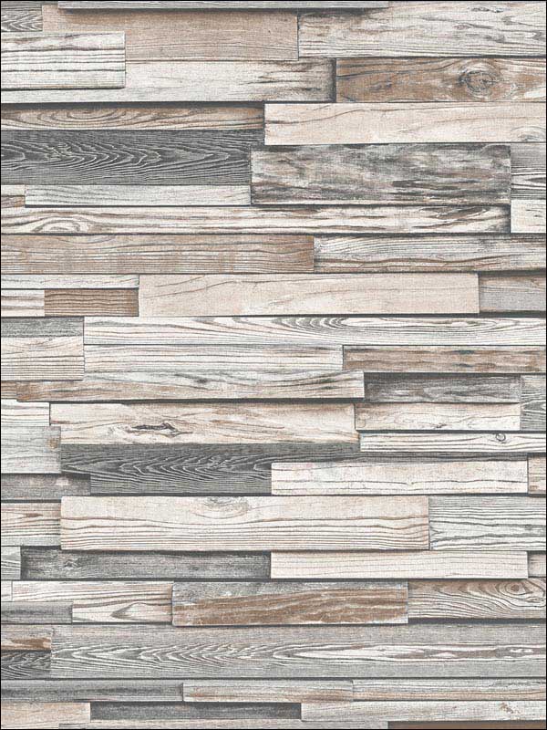 Reclaimed Wood Plank Peel and Stick wallpaper in light gray and brown color - pattern number NW32600 - by NextWall in the Peel and Stick Wallpaper by Nextwall collection
