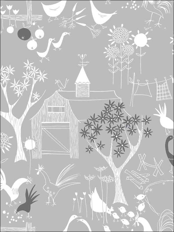 Rise and Shine Peel and Stick fabric in grey color - pattern number NW34308 - by NextWall in the Peel and Stick Wallpaper by Nextwall collection