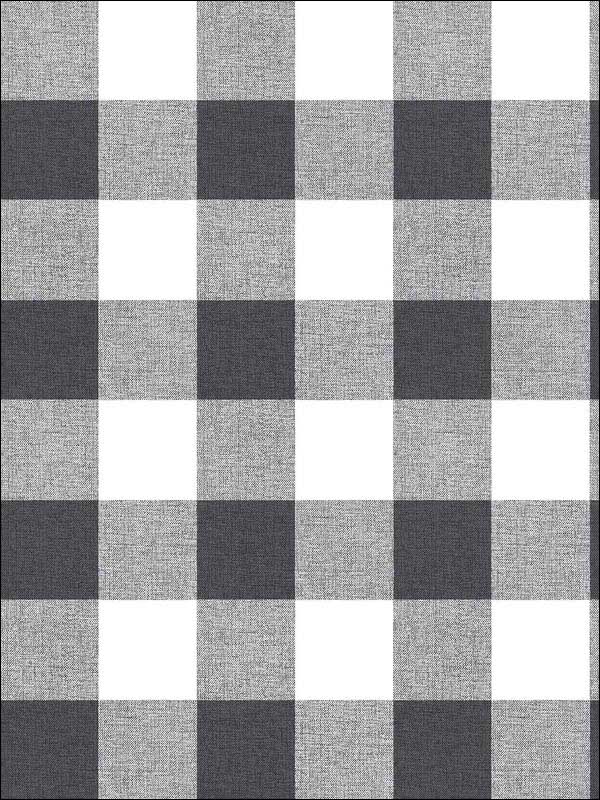 Picnic Plaid Peel and Stick wallpaper in charcoal color - pattern number NW34500 - by NextWall in the Peel and Stick Wallpaper by Nextwall collection