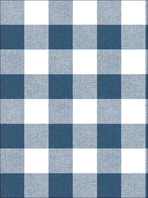 Picnic Plaid Peel and Stick wallpaper in navy and white color - pattern number NW34502 - by NextWall in the Peel and Stick Wallpaper by Nextwall collection